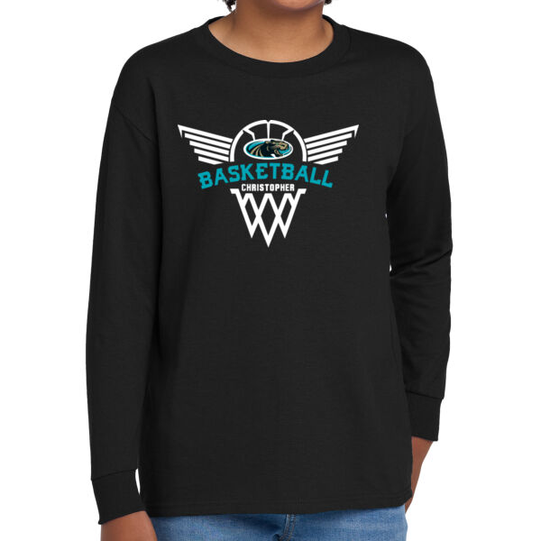 Christopher Girls Basketball Youth Heavy Cotton 100% Cotton Long Sleeve T Shirt Thumbnail