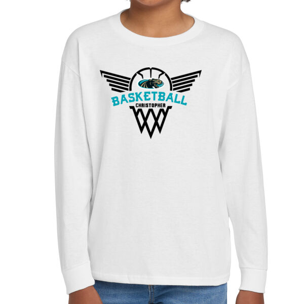 Christopher Girls Basketball Youth Heavy Cotton 100% Cotton Long Sleeve T Shirt Thumbnail